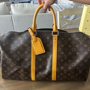 Monogram Travel Bag with Yellow Accents